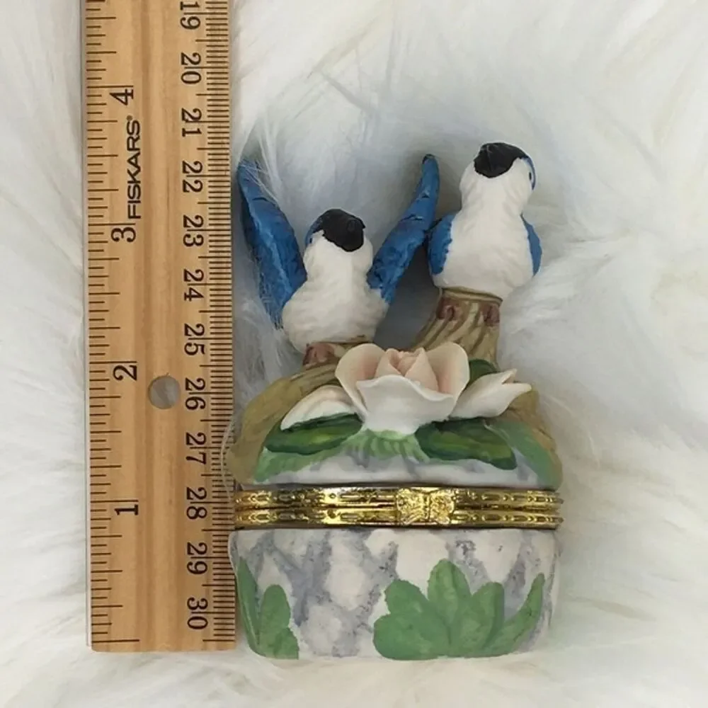 Bluebird Rose Jewelry Box Trinket Gift Fairycore‎ Cottage Coquette Whimsical